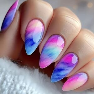 🔥3/$21 Colorful Gradient Press On Nails